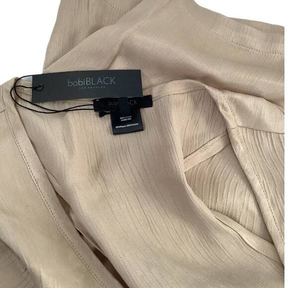 Bobi Beige Women Cropped Woven Satin Tank Size Large - Picture 10 of 13